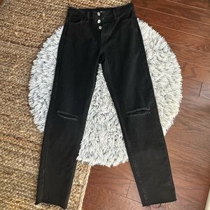 Princess Polly Button Up Raw Hem Jean - 24